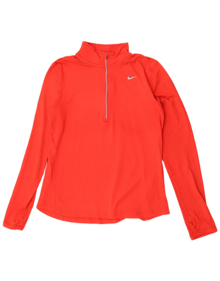 Nike - Chándal con cremallera y cuello para mujer, talla 40, poliéster rojo mediano
