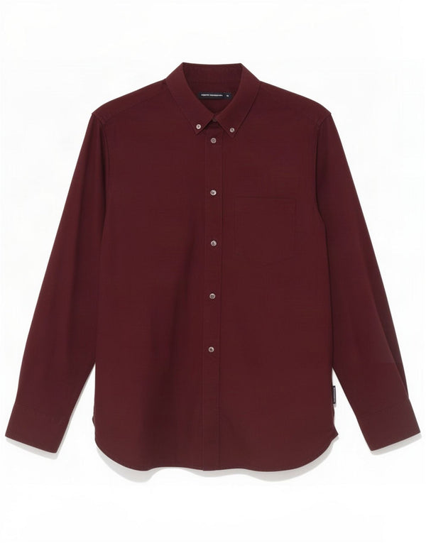 Camisa de hombre French Connection de algodón burdeos medio