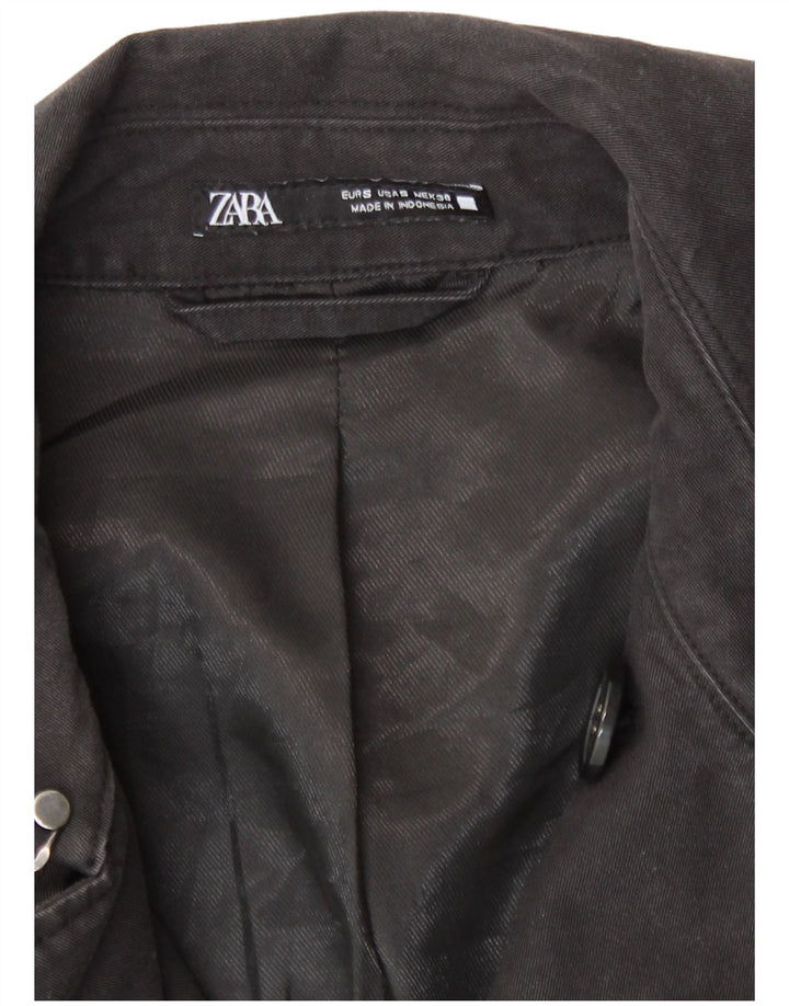 Zara Hombre Gabardina UK 36 Small Negro