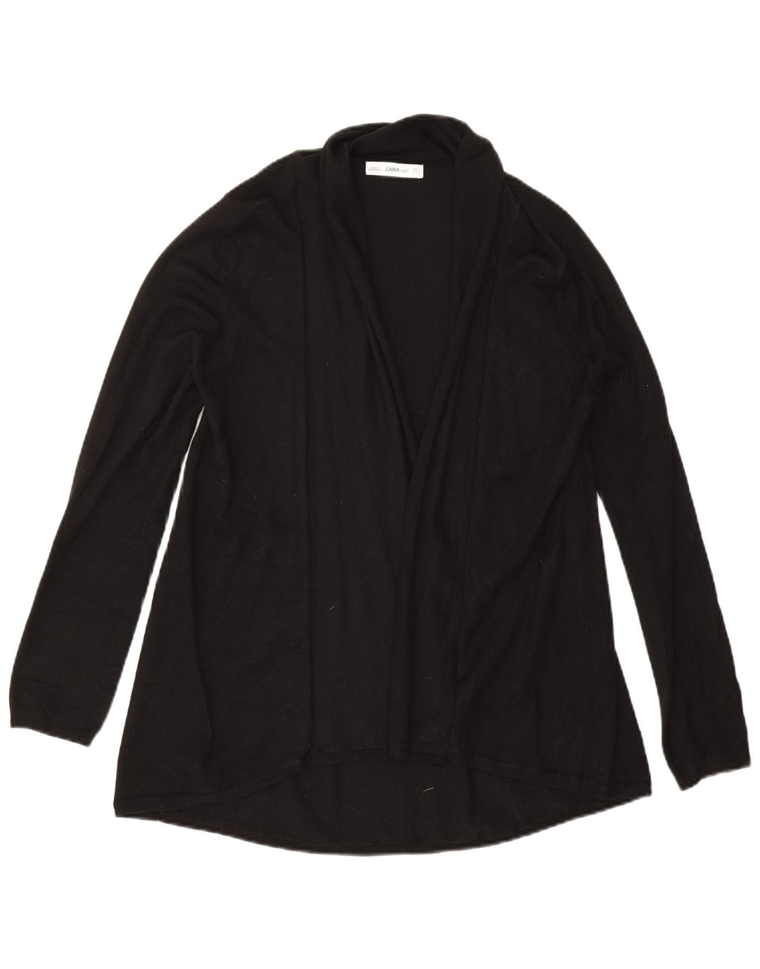 Zara Mujer Cárdigan Abierto Suéter UK 46 Large Negro