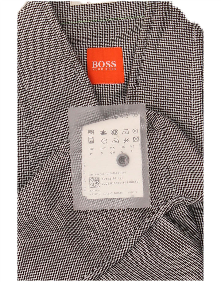 Camisa Hugo Boss Hombre Small Gris Algodón A Rayas