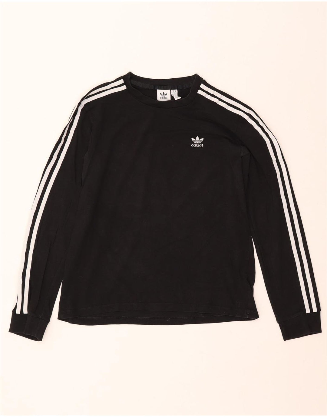 ADIDAS Camiseta de mujer de manga larga UK 14 Mediano Negro Algodón