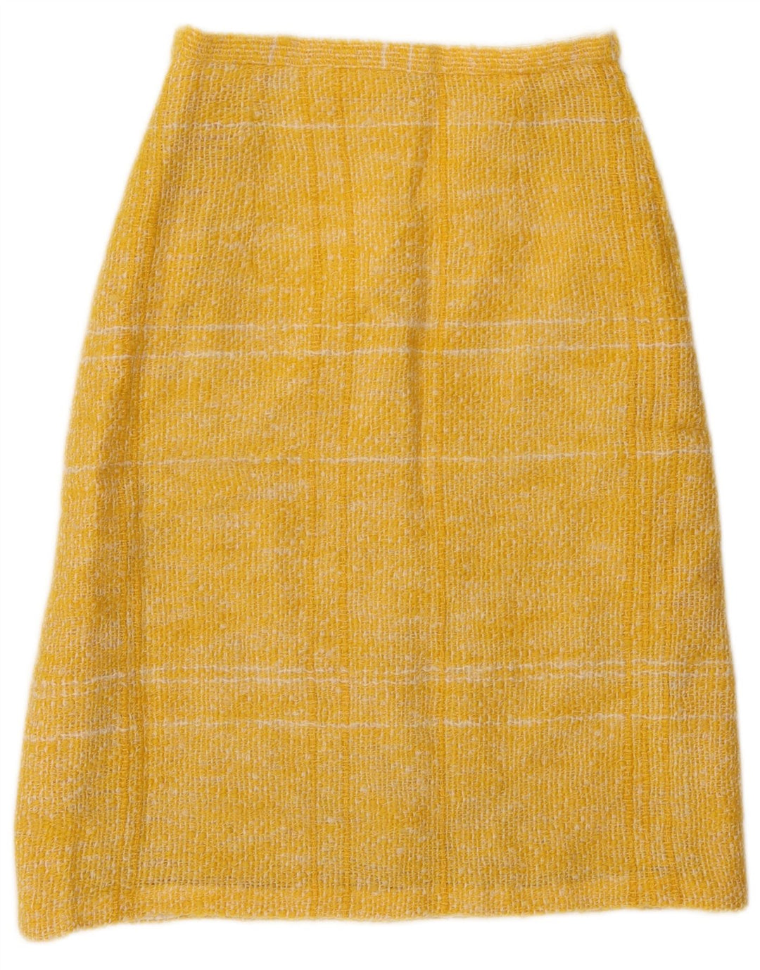 Vintage mujer A-Line falda W26 pequeño cuadros amarillos