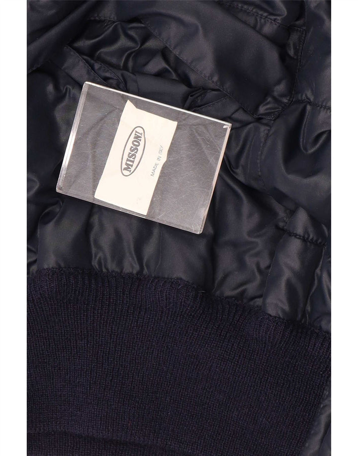 Missoni Suéter tipo cárdigan reversible para hombre IT 48 Medium Navy Blue Chevron