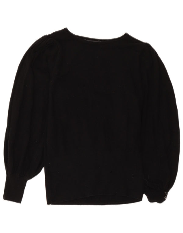 MINT VELVET Suéter tipo jersey para mujer con cuello barco UK 8 Small Algodón negro