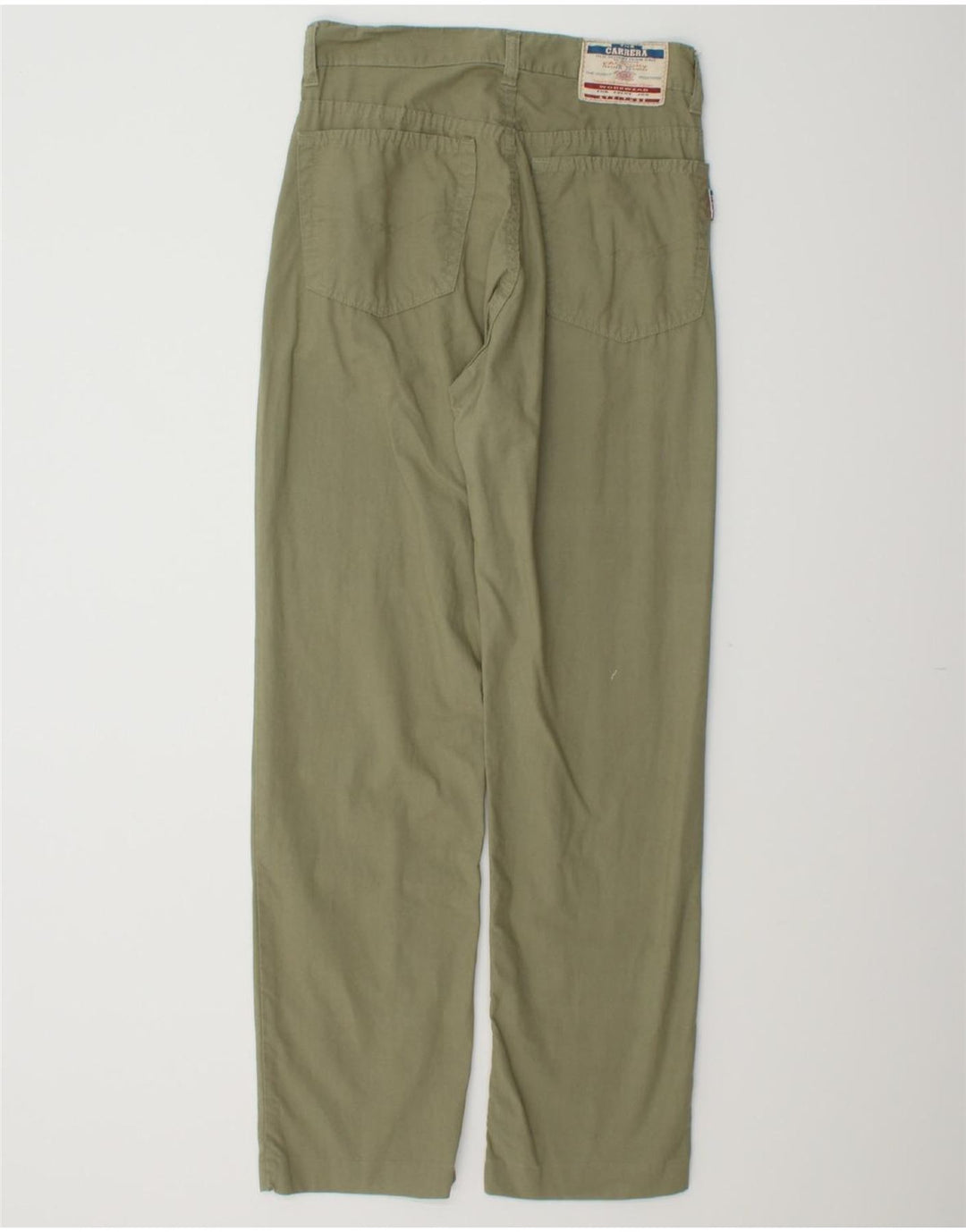 CARRERA Womens High Waist Casual Trousers W29 L30 Khaki Cotton Vintage Carrera and Second-Hand Carrera from Messina Hembry 