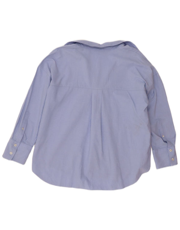 Zara Womens Loose Fit Shirt UK 14 Medium Blue Cotton