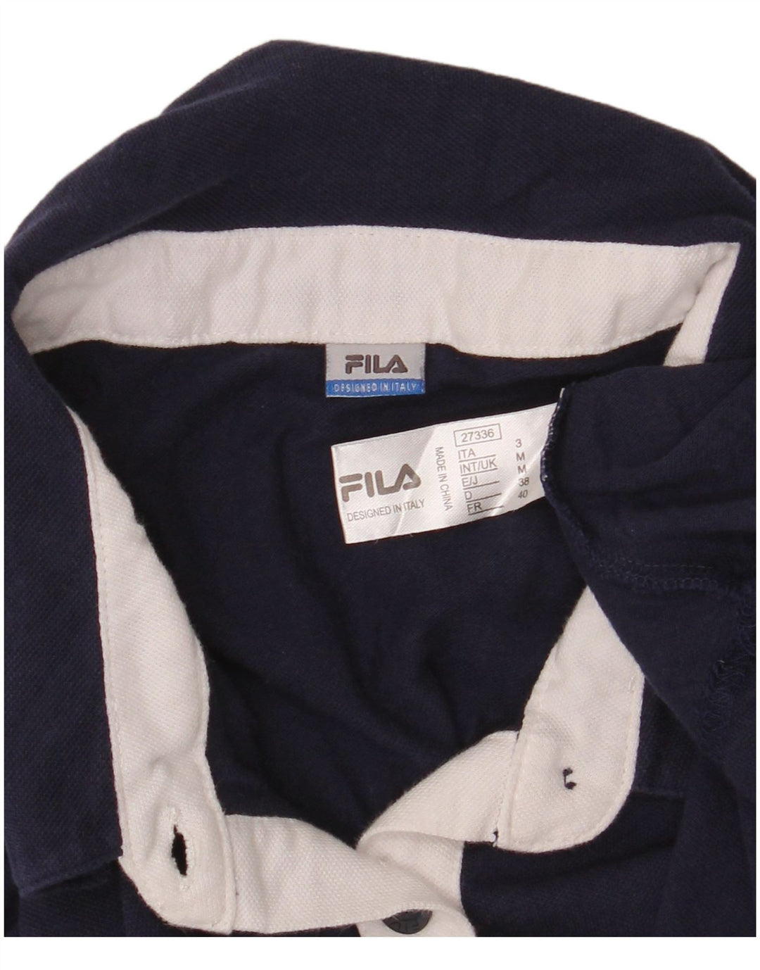 Fila Polo para mujer UK 12 Medium Azul marino Algodón