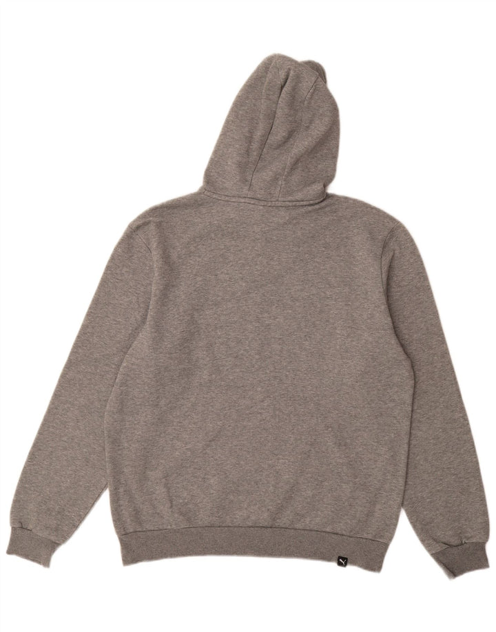 PUMA Jersey con capucha gráfica para hombre de algodón gris medio