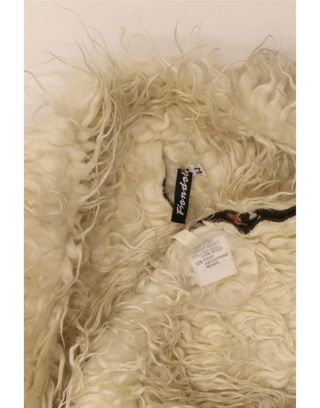 Fiondotinta Chaqueta Sherpa Duffle para Mujer UK 40 Lana Floral Caqui Mediana