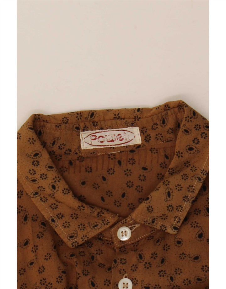 Camisa vintage para hombre Marrón medio floral