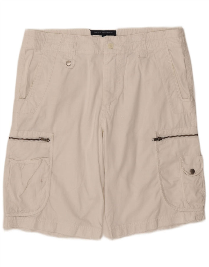 French Connection Pantalones cortos tipo cargo para hombre W36 Algodón blanco grande