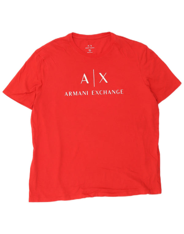 Armani Exchange Camiseta ajustada con gráfico para hombre Top 2XL Algodón rojo