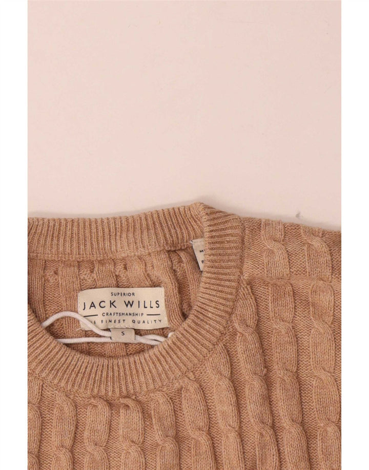 Jack Wills Jersey De Cuello Redondo Para Hombre Pequeño Algodón Beige