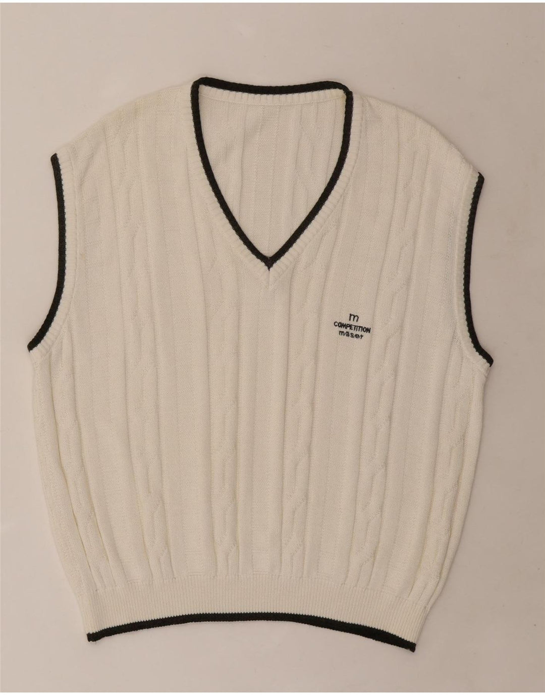 VINTAGE Chaleco para hombre Camiseta sin mangas XL Blanco