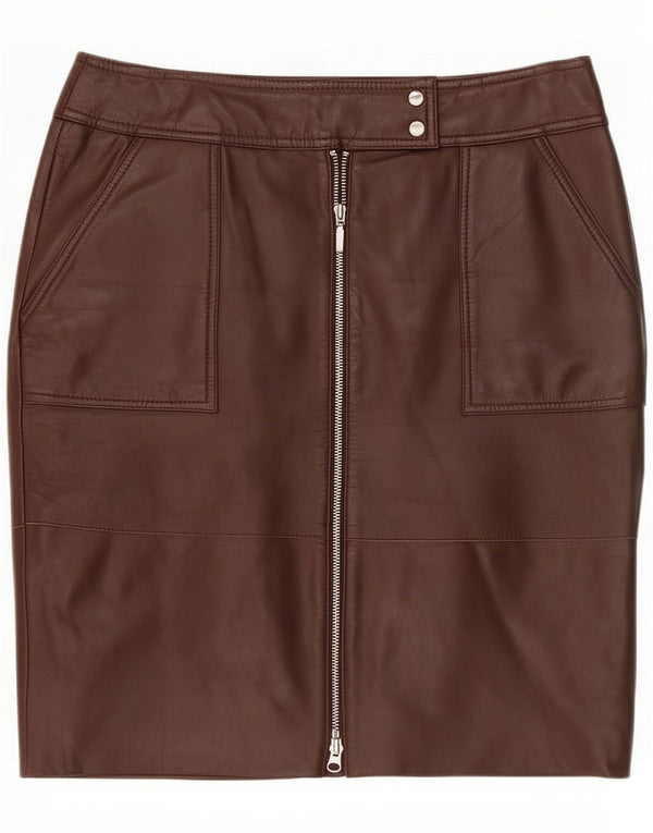 Etam Falda de cuero para mujer UK 44 Medium W34 Marrón