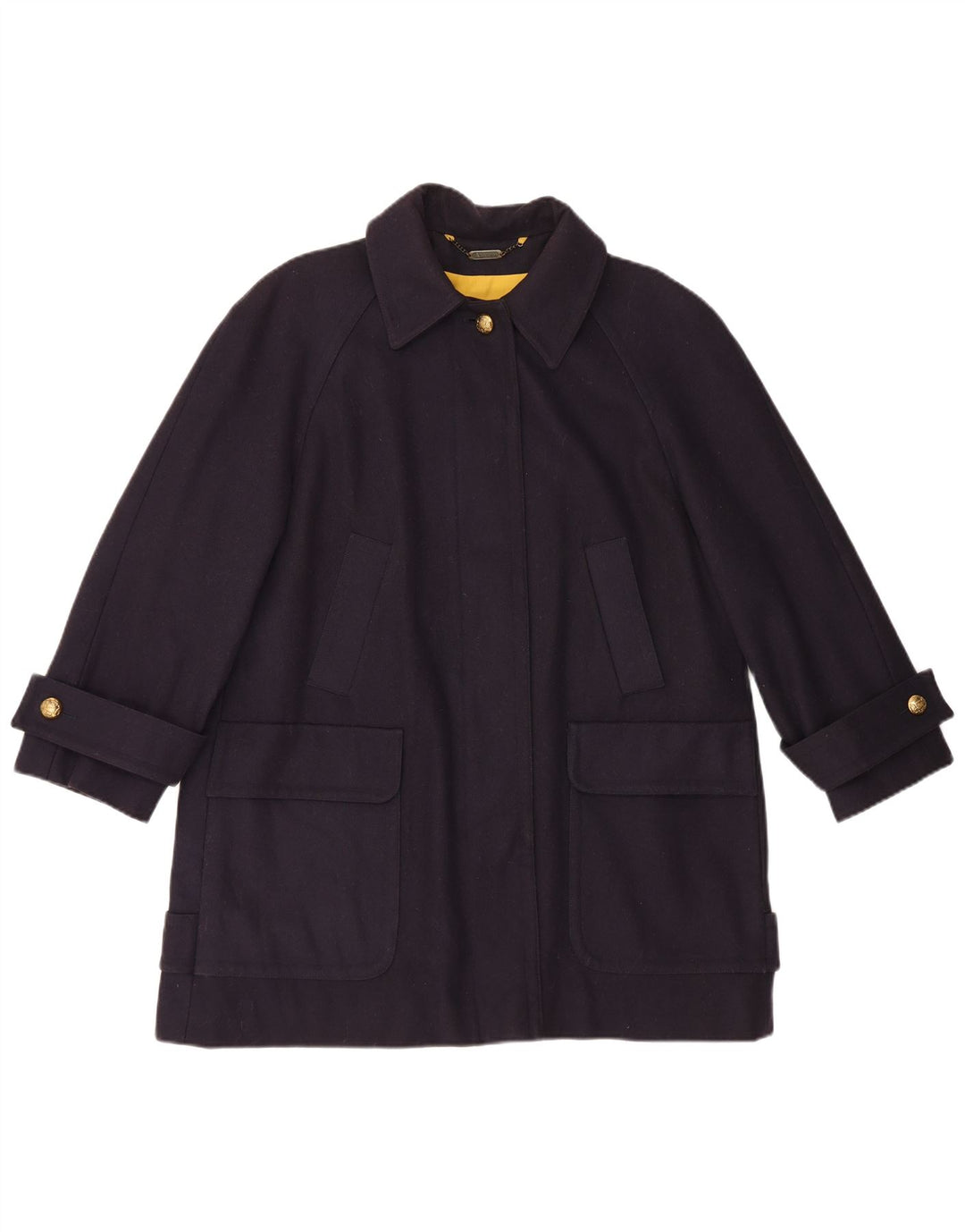Aquascutum Abrigo extragrande para mujer Reino Unido 46 Lana azul marino grande