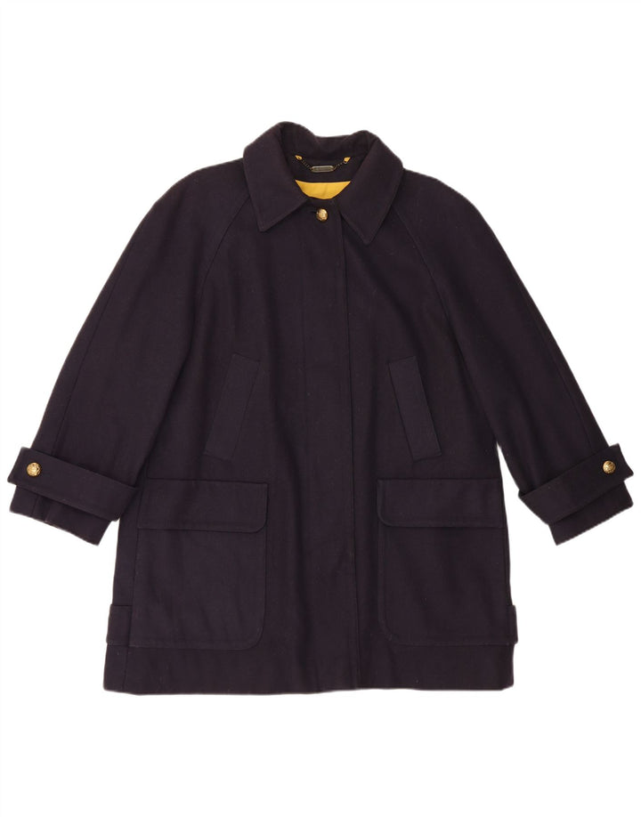 Aquascutum Abrigo extragrande para mujer Reino Unido 46 Lana azul marino grande