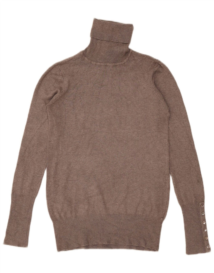 Zara - Jersey con cuello vuelto para mujer, talla 42, rayón gris medio
