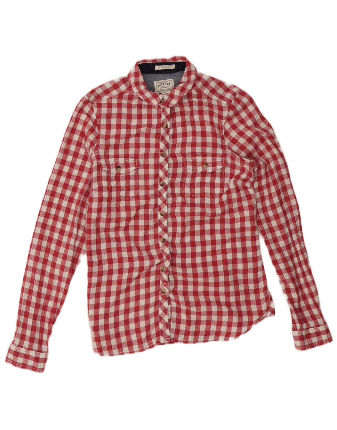 Camisa de franela de ajuste clásico para mujer de Fat Face UK 40 Medium Red Gingham