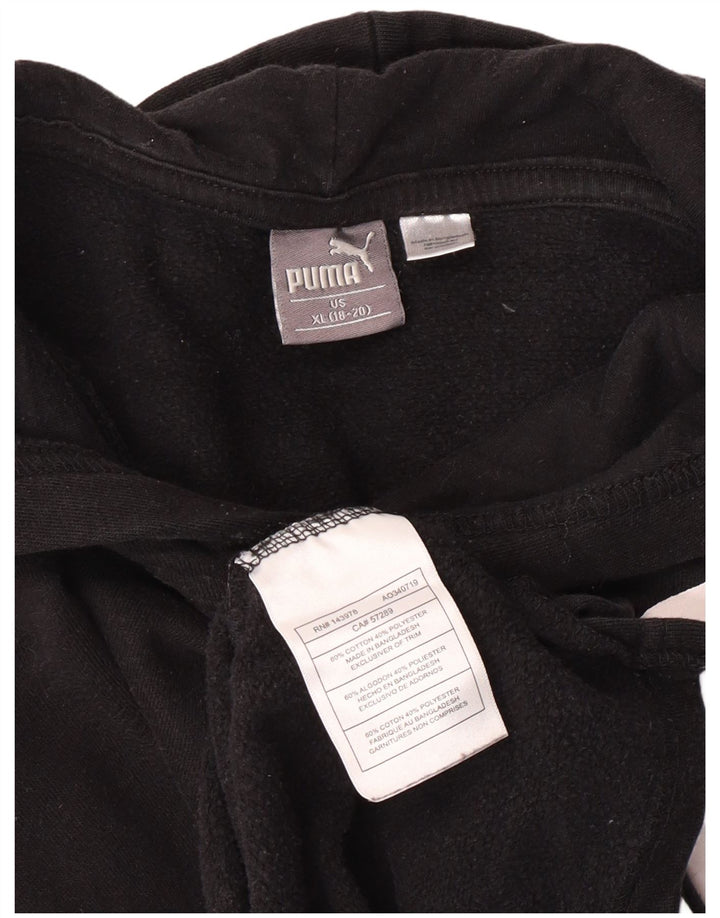 Puma Sudadera con capucha gráfica para niños 13-14 años XL Algodón negro