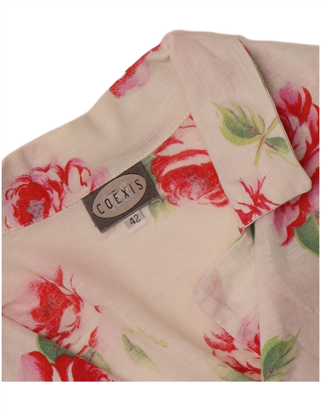Coexis Blusa Corta Sin Mangas para Mujer IT 42 Medium White Floral