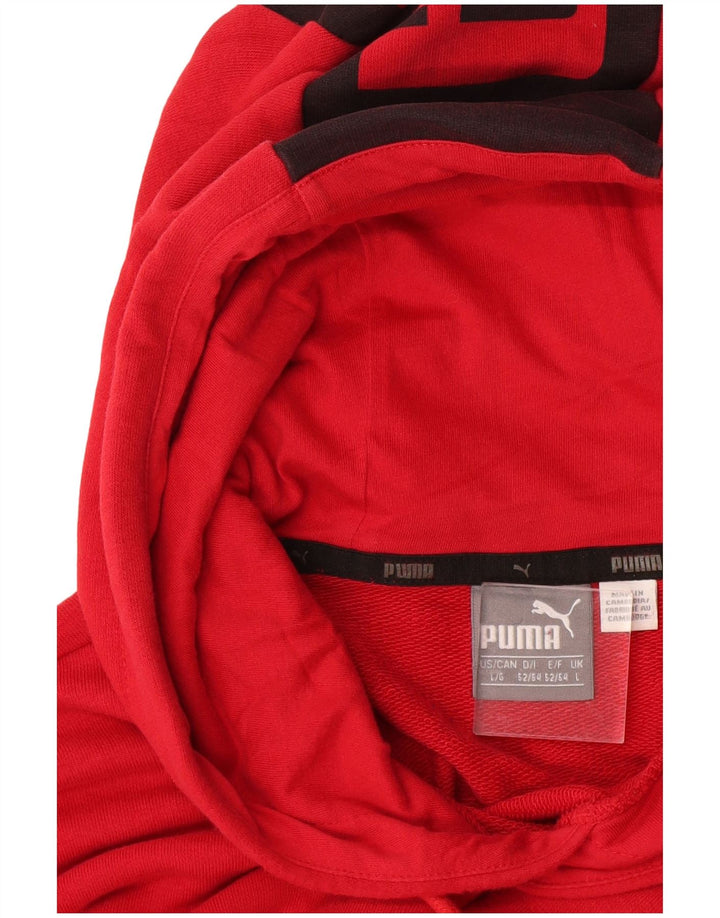 PUMA Jersey con capucha gráfica para hombre, talla grande, color rojo