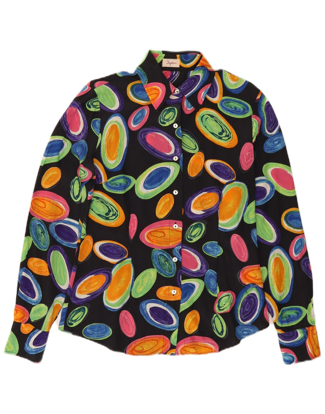 INGRAM Blusa camisera con estampado abstracto para mujer IT 42 Mediana Multicolor