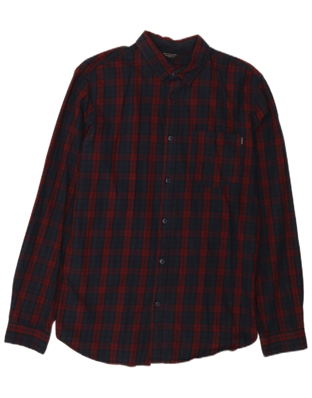 Jack & Jones Hombre Camisa De Franela De Algodón A Cuadros Azul Marino Mediano