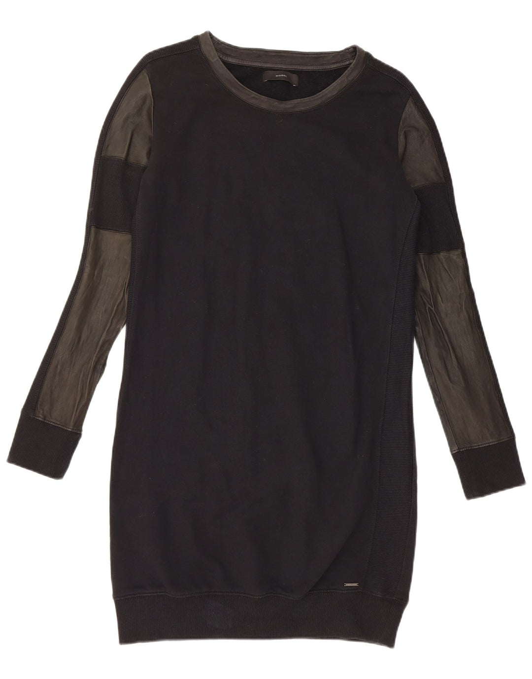 DIESEL Vestido tipo jersey para mujer UK 40 Mediano Negro Colorblock Algodón