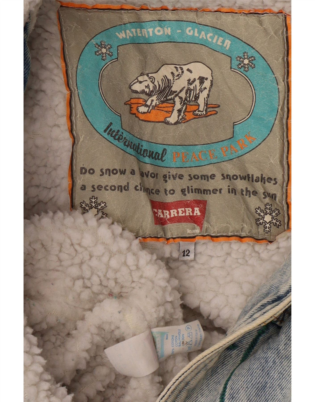 CARRERA Chaqueta vaquera Sherpa para niño 11-12 años Algodón azul