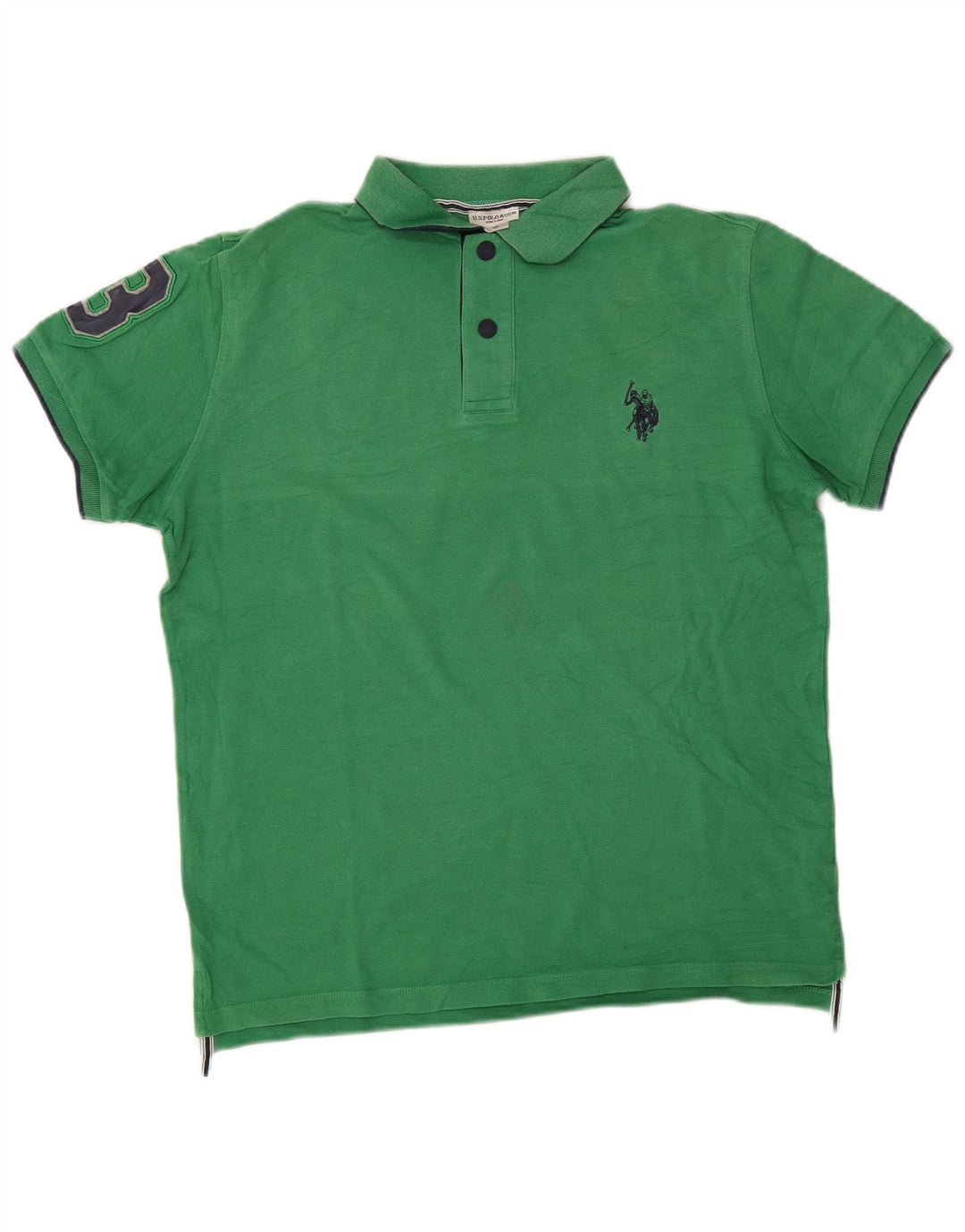 Asociación de Polo de EE. UU. Camisa Estampada De Algodón Verde Medio Hombre