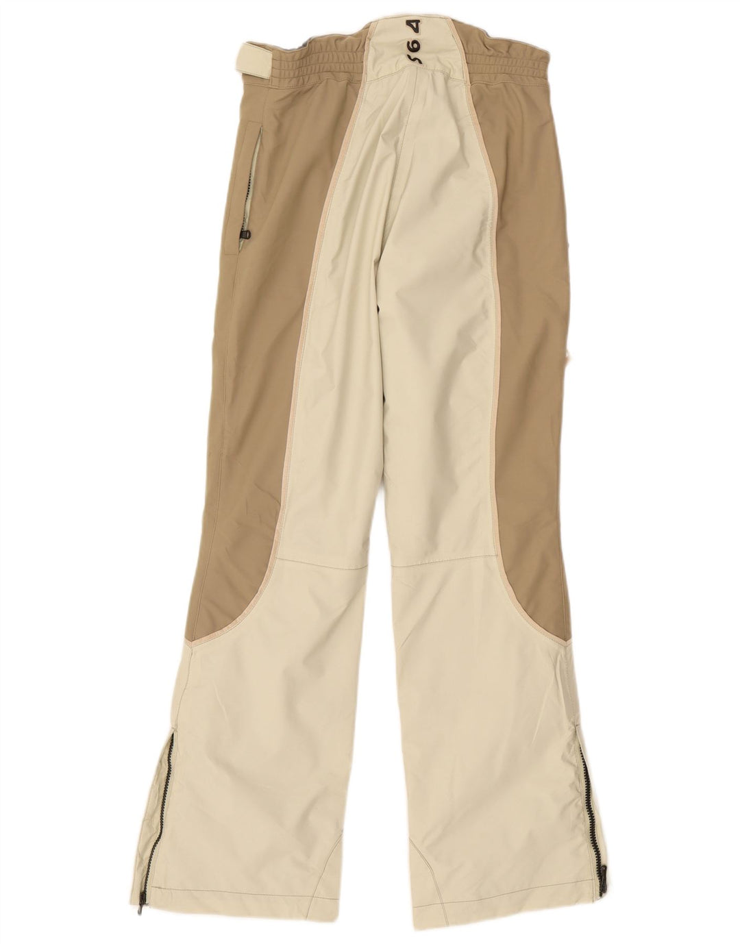 Samas Pantalones de esquí para mujer UK 10 Small Beige Colorblock Poliéster