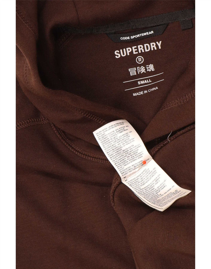 Superdry Jersey con capucha para hombre, talla pequeña, algodón marrón
