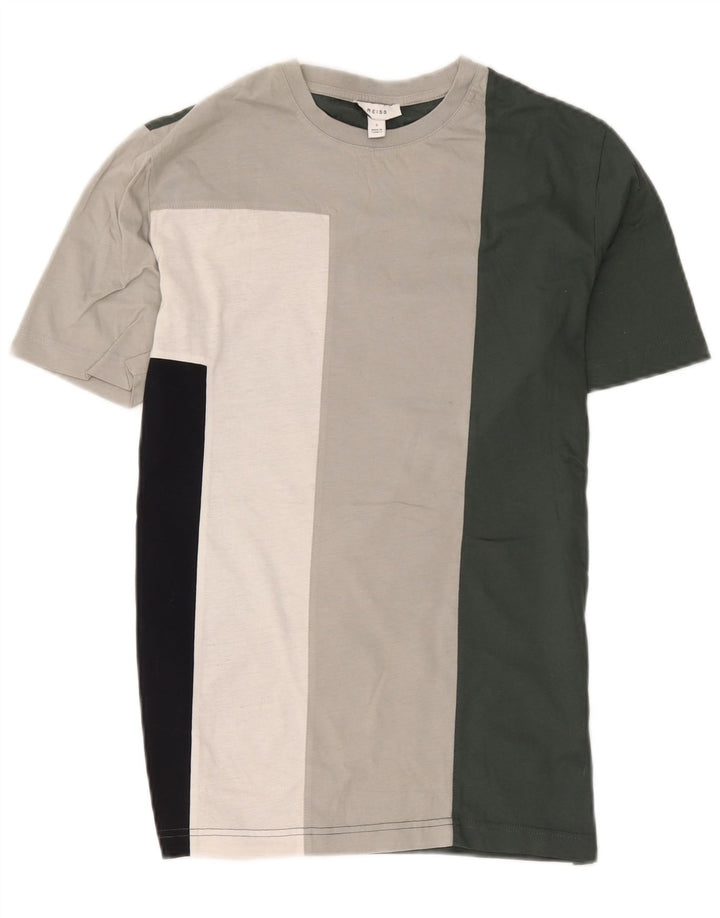 Reiss Hombre Camiseta Top Small Multicolor Colorblock Algodón