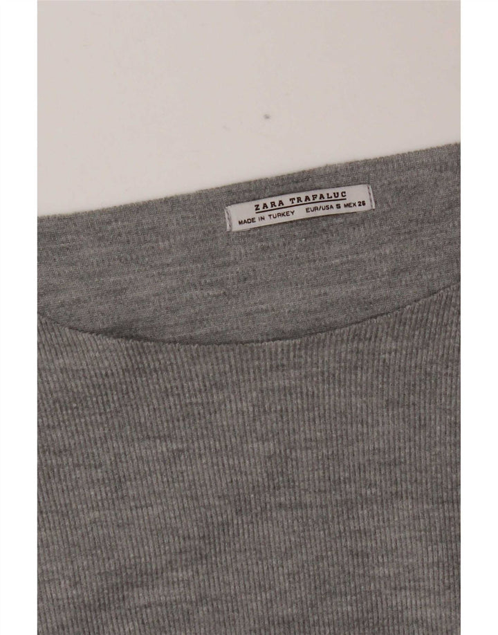 Zara Mujer Trafaluc Top Extragrande Manga Larga UK 10 Small Gris