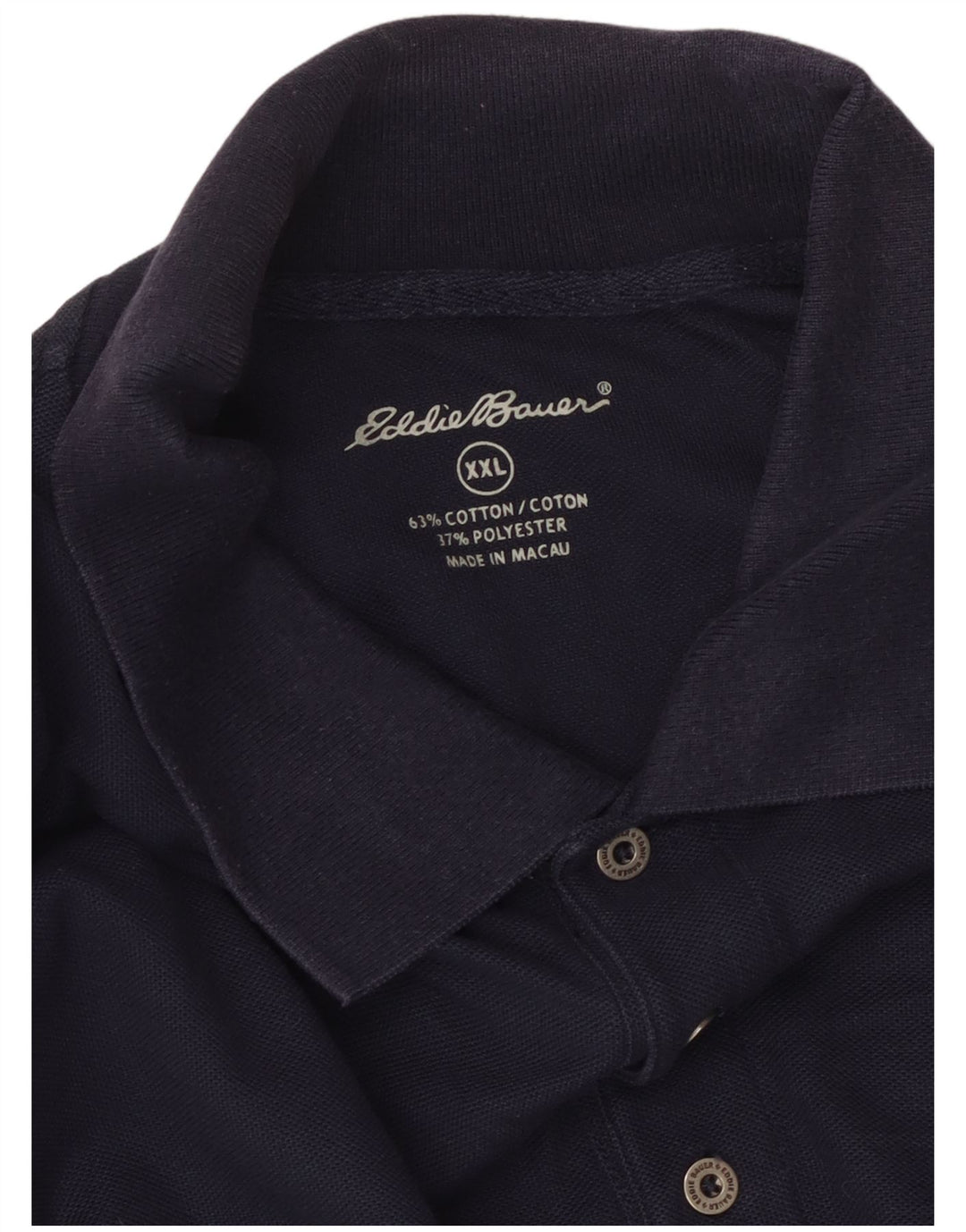 EDDIE BAUER Polo para hombre 2XL Azul marino Algodón