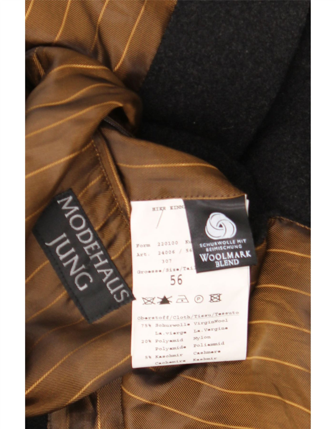 Abrigo Bugatti Hombre IT 56 3XL Lana Virgen Negra