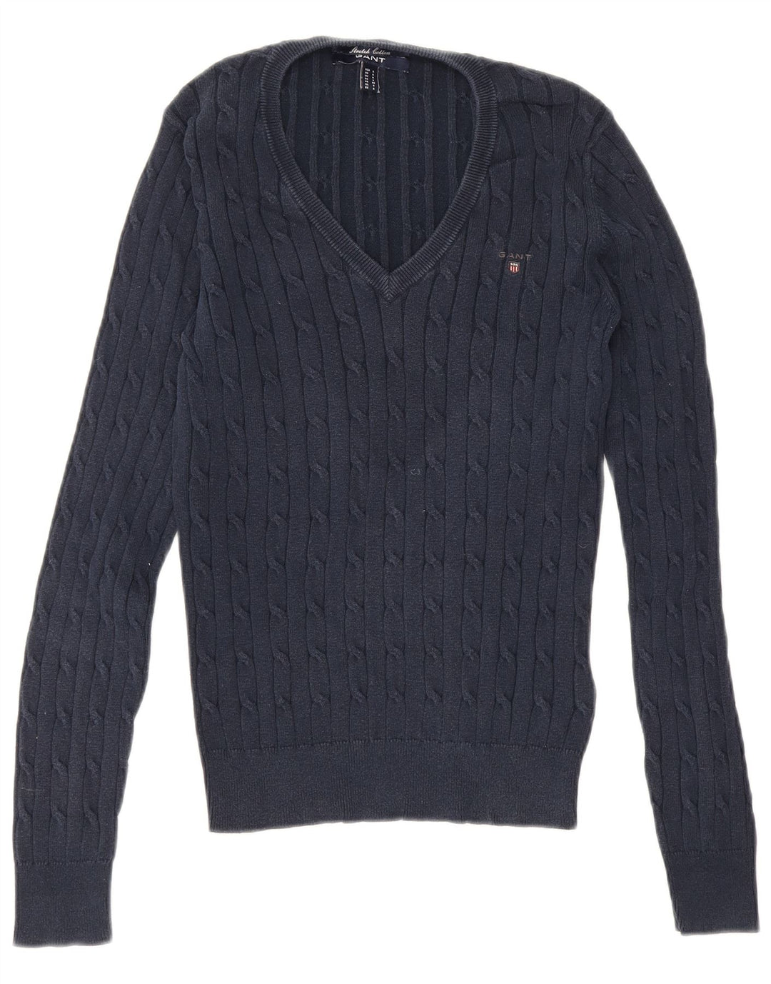 Gant Jersey con Cuello en V para Hombre Small Azul Marino Algodón