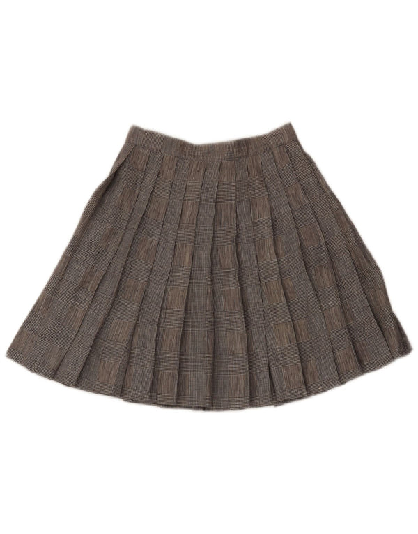 Vintage mujer cuchillo falda plisada W24 XS gris Houndstooth