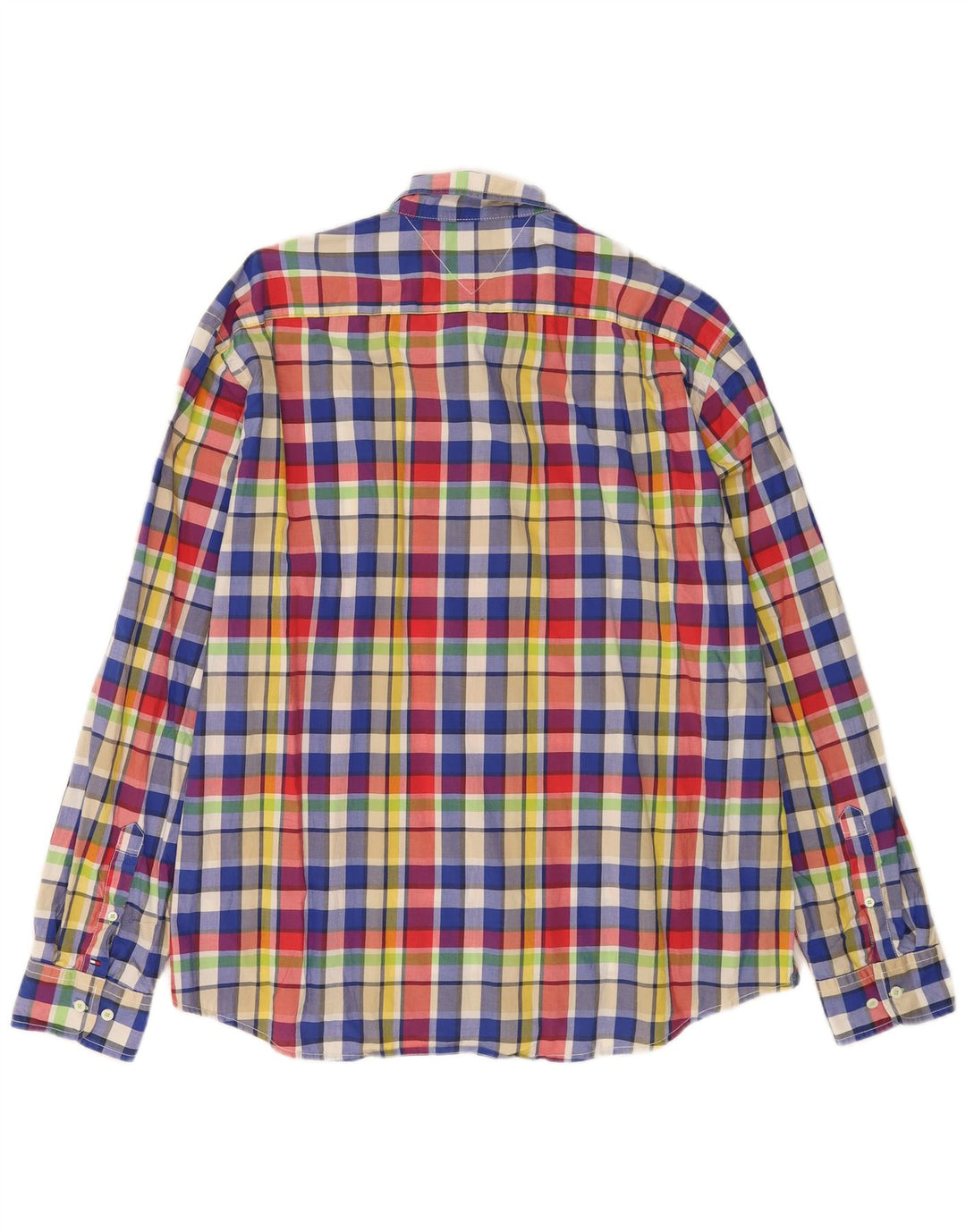 Tommy Hilfiger Camisa de ajuste personalizado para hombre 2XL Algodón a cuadros multicolor