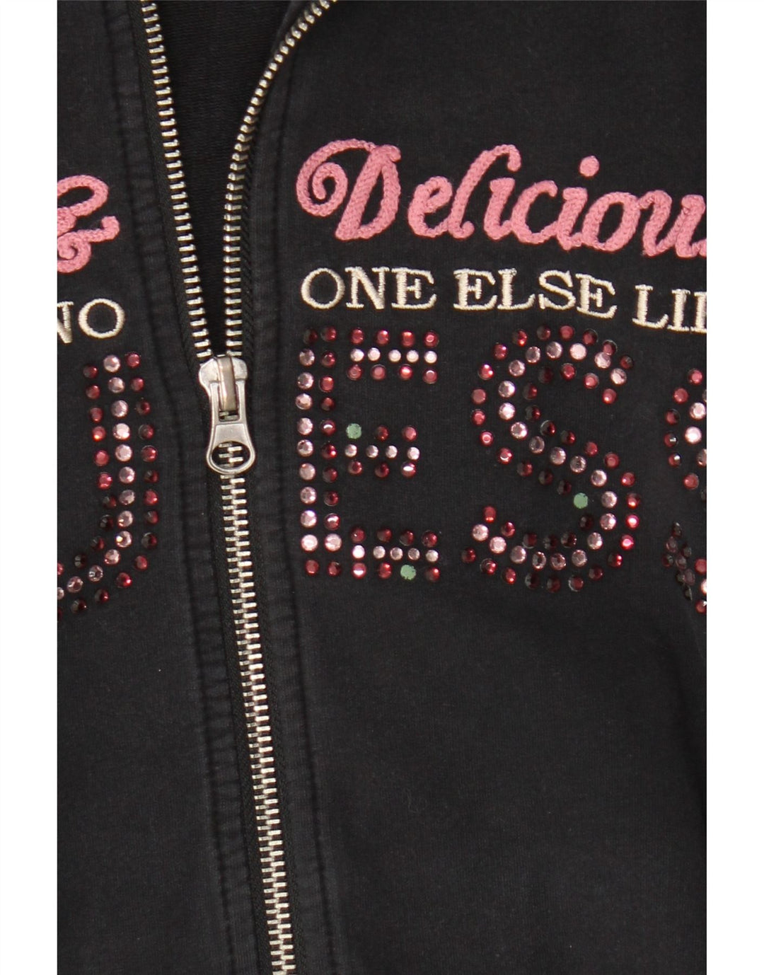 Guess Mujer Graphic Chándal Top Chaqueta UK 8 Small Negro