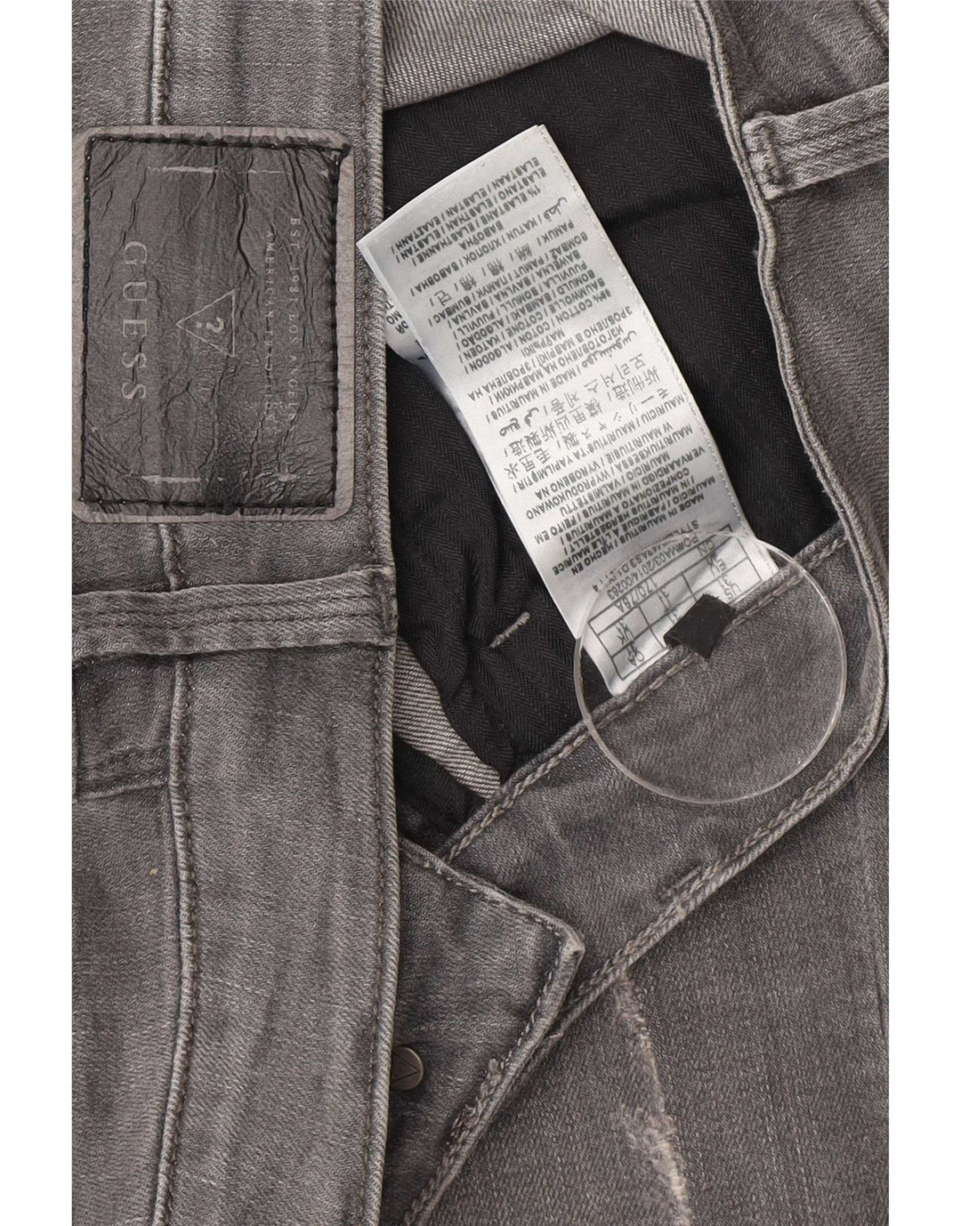 Guess Vaqueros ajustados desgastados para hombre W31 L33 Algodón gris