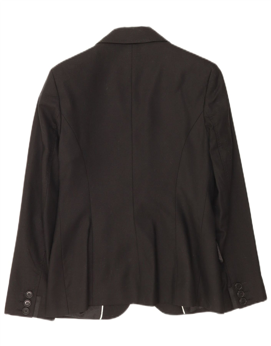 Laura Ashley Chaqueta Blazer de 1 botón para Mujer UK 10 Small Lana Negra