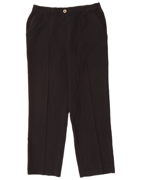 Marks & Spencer Pantalones Casuales Rectos para Mujer UK 44 Medium W32 L29 Negro