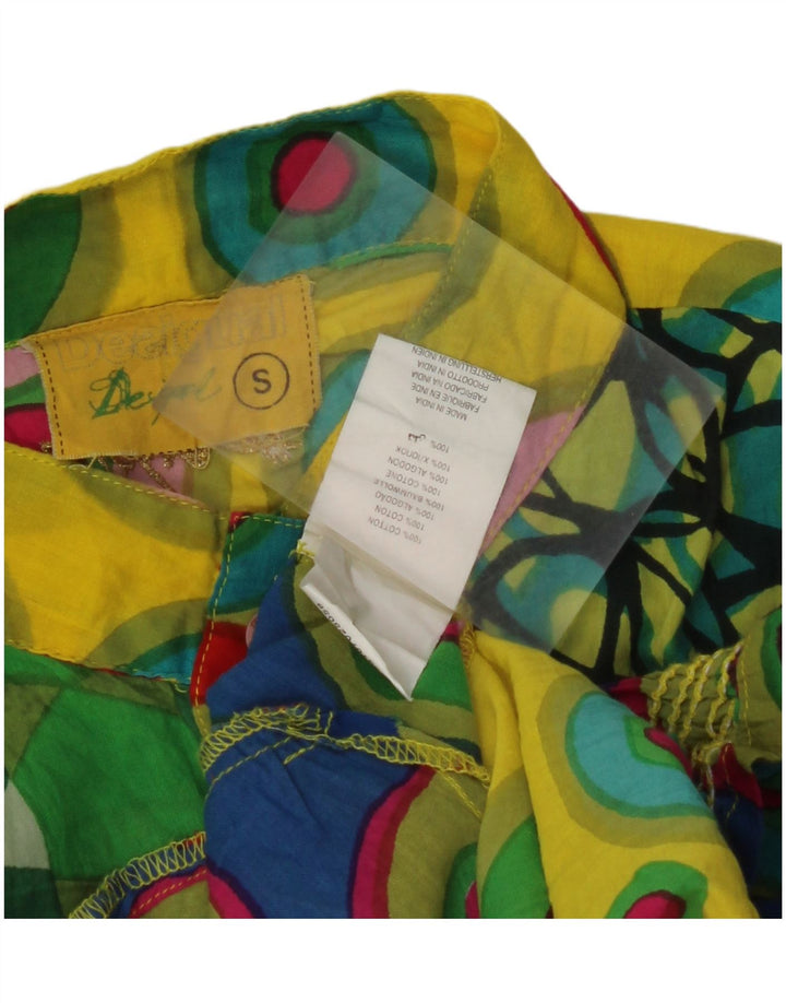 DESIGUAL Blusa para mujer Top UK 10 Small Multicolor Geométrico Algodón
