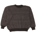Vintage hombres cuello redondo jersey suéter grande negro geométrico