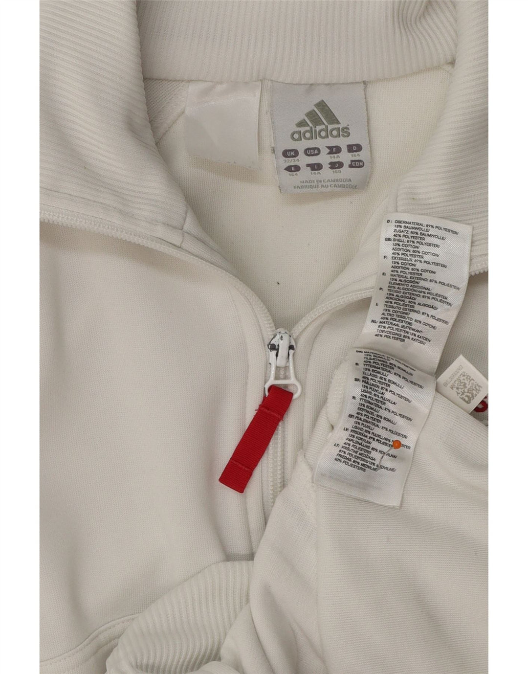 ADIDAS Chaqueta Chándal Niña 13-14 Años Algodón Blanco