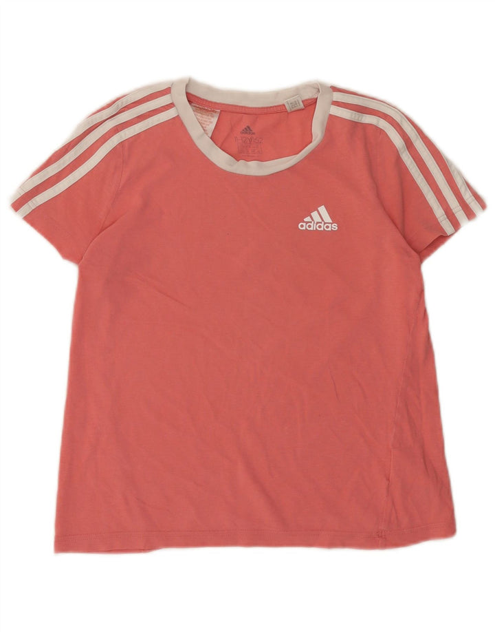 ADIDAS Camiseta Niña Top 11-12 Años Rosa Colorblock Algodón