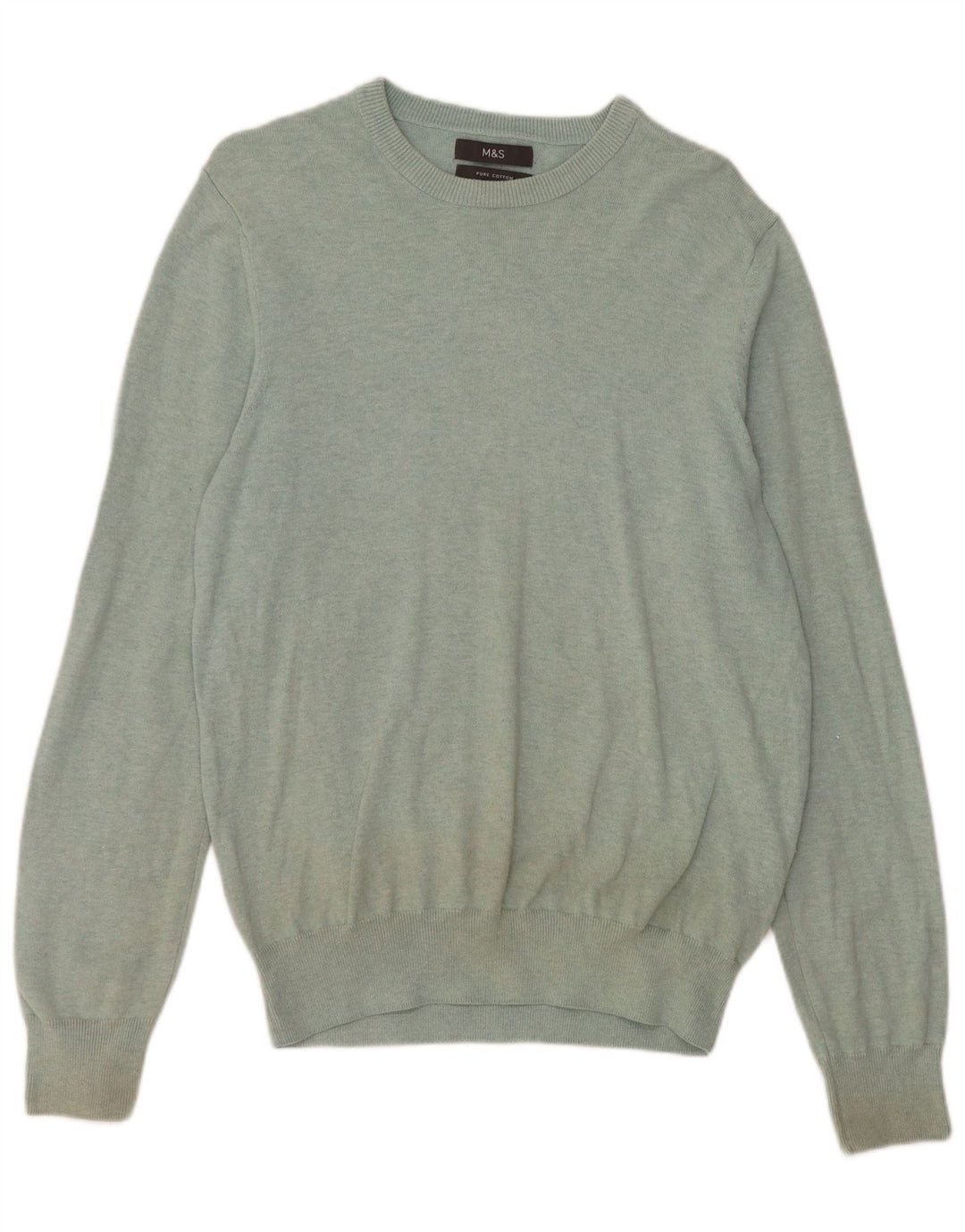 Marks & Spencer Jersey con cuello barco para hombre de algodón verde medio
